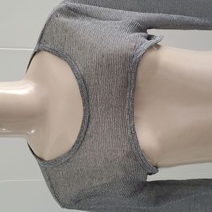 Charlotte russe shrug silver gray top Medium